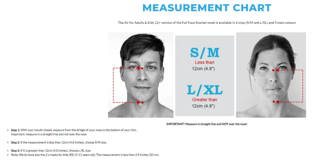 Ninja Shark Measurement Chart